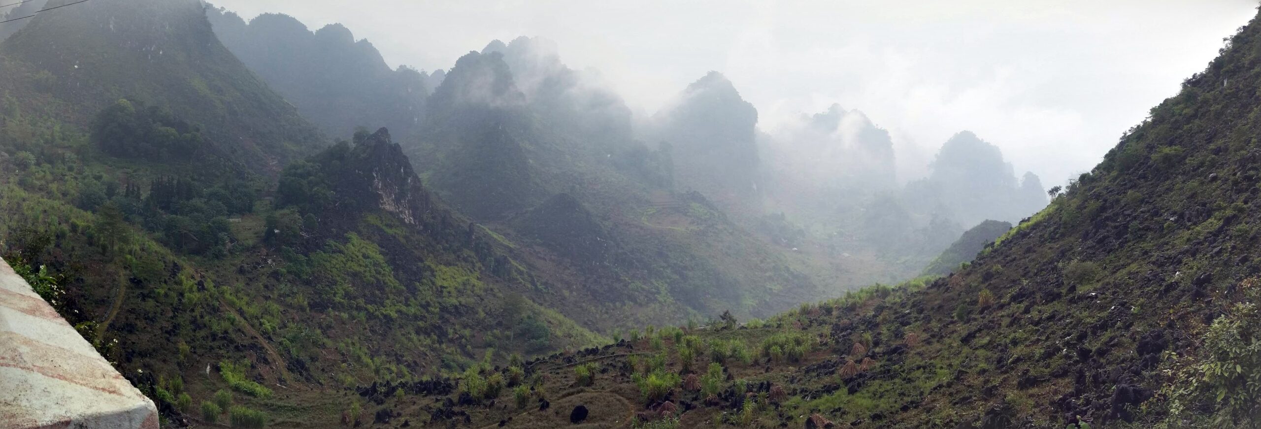 A foggy day on the Ha Giang loop, northern Vietnam
